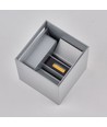 6W CUBIC PRO væglampe - IP65, sølvgrå, sløjfbar, justerbar, firkantet, op/ned, inde / ude, inkl. lyskilde