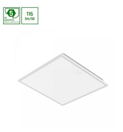 60x60 ALGINE LED panel, 40W - Bagbelyst, IP40, hvid kant, DALI dæmpbar