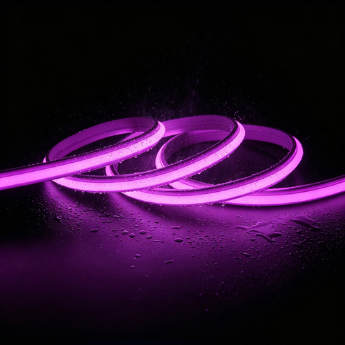 5m 9W/m Lilla Slim COB strip - 230V, IP67 vandtæt, 296 LED, kan klippes for hver 10cm