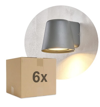 6 stk. Avero GU10 Væglampe Grå - IP65, uden lyskilde
