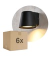 6 stk. Avero GU10 Væglampe Sort - IP65, uden lyskilde
