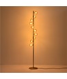Denia 10xG9 gulvlampe messing/ravfarve - 160cm, ravfarvet glas, uden lyskilde