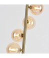 Denia 10xG9 gulvlampe messing/ravfarve - 160cm, ravfarvet glas, uden lyskilde