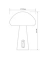 Genopladelig Mushroom LED bordlampe - RGB + 3000K, kold hvid, transportabel