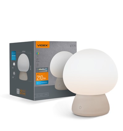 Genopladelig Mushroom LED bordlampe - RGB + 3000K kold hvid, transportabel