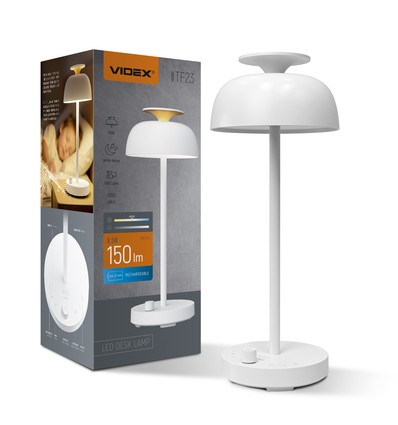 Genopladelig LED skrivebordslampe med white noise - RGB+W, neutral hvid, transportabel