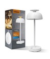 Genopladelig LED skrivebordslampe med white noise - RGB+W, neutral hvid, transportabel