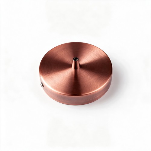 Baldakin i rødkobber farvet - Ø12cm, højde 2,5cm, 1 hul, loftroset