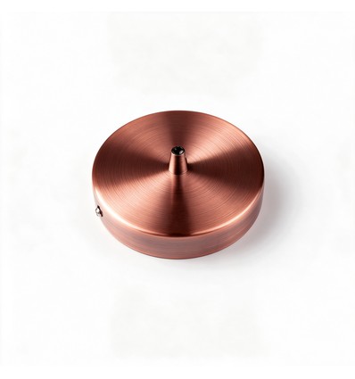 Baldakin i rødkobber farvet - Ø12cm, højde 2,5cm, 1 hul, loftroset