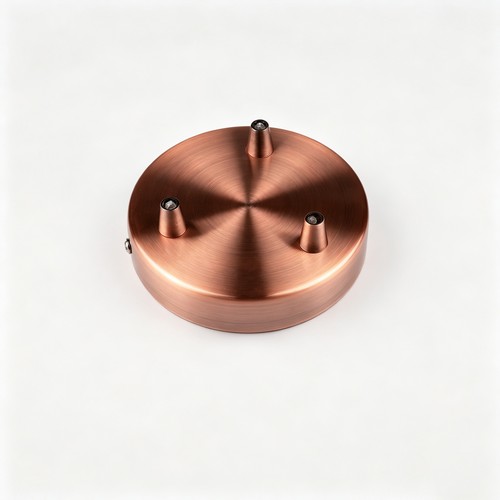 Baldakin i rødkobber farvet - Ø12cm, højde 2,5cm, 3 huller, loftroset
