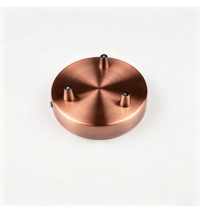 Baldakin i rødkobber farvet - Ø12cm, højde 2,5cm, 3 huller, loftroset
