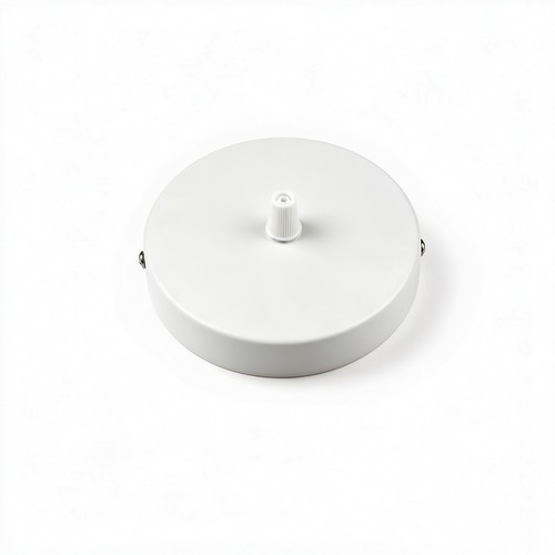 Baldakin i hvid - Ø12cm, højde 2,5cm, 1 hul, loftroset