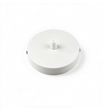 Baldakin i hvid - Ø12cm, højde 2,5cm, 1 hul, loftroset