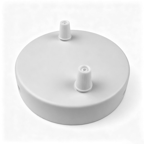 Baldakin i hvid - Ø12cm, højde 2,5cm, 2 huller, loftroset