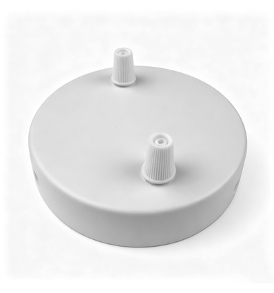 Baldakin i hvid - Ø12cm, højde 2,5cm, 2 huller, loftroset