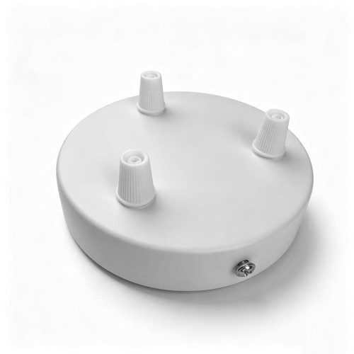 Baldakin i hvid - Ø12cm, højde 2,5cm, 3 huller, loftroset