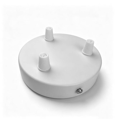 Baldakin i hvid - Ø12cm, højde 2,5cm, 3 huller, loftroset