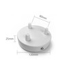 Baldakin i hvid - Ø12cm, højde 2,5cm, 3 huller, loftroset