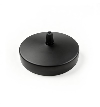 Baldakin i sort - Ø12cm, højde 2,5cm, 1 hul, loftroset