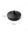 Baldakin i sort - Ø12cm, højde 2,5cm, 1 hul, loftroset