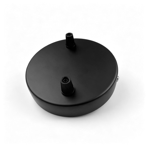 Baldakin i sort - Ø12cm, højde 2,5cm, 2 huller, loftroset