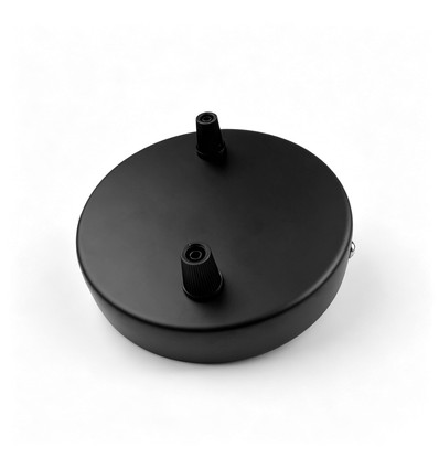 Baldakin i sort - Ø12cm, højde 2,5cm, 2 huller, loftroset