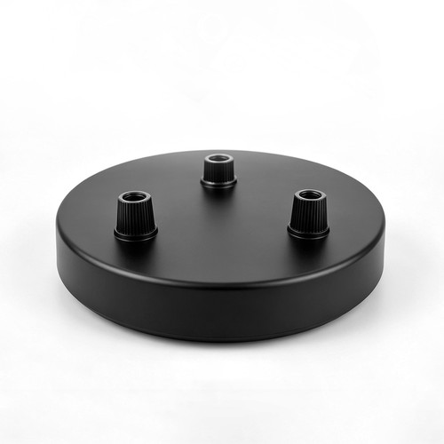 Baldakin i sort - Ø12cm, højde 2,5cm, 3 huller, loftroset