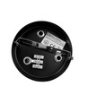 Baldakin i sort - Ø12cm, højde 2,5cm, 3 huller, loftroset