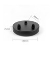 Baldakin i sort - Ø12cm, højde 2,5cm, 3 huller, loftroset