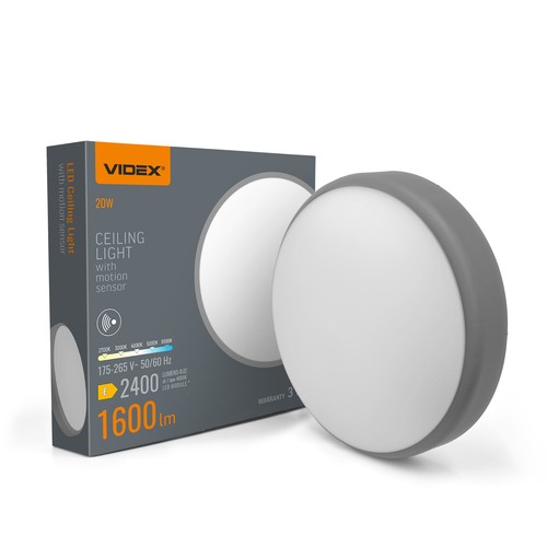 Loftslampe med bevægelsessensor - 20W, 5CCT, hvid kant