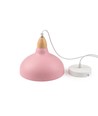 BIRK Pink Ø19cm pendel - E27 fatning, 2m ledning, Metal / Træ