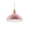 BIRK Pink Ø24cm pendel - E27 fatning, 2m ledning, Metal / Træ