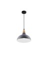 BIRK Blå Ø24cm pendel - E27 fatning, 2m ledning, Metal / Træ