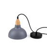 BIRK Blå Ø24cm pendel - E27 fatning, 2m ledning, Metal / Træ