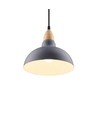 BIRK Blå Ø24cm pendel - E27 fatning, 2m ledning, Metal / Træ