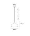 BIRK Blå Ø24cm pendel - E27 fatning, 2m ledning, Metal / Træ