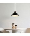 BIRK Sort Ø19cm pendel - E27 fatning, 2m ledning, Metal / Træ