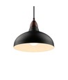 BIRK Sort Ø24cm pendel - E27 fatning, 2m ledning, Metal / Træ