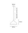 BIRK Petrolumsblå Ø19cm pendel - E27 fatning, 2m ledning, Metal / Træ