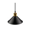 Sort Ø22cm pendel - E27 fatning, 2m ledning, Sort/messing