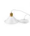 MOKKA Hvid Ø22cm pendel/cafe-pendel - E27 fatning, 2m ledning, Hvid/messing