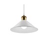MOKKA Hvid Ø22cm pendel/cafe-pendel - E27 fatning, 2m ledning, Hvid/messing