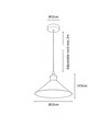 Hvid Ø22cm pendel - E27 fatning, 2m ledning, Hvid/messing