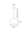 Hvid Ø20cm pendel - E27 fatning, 2m ledning, Metal