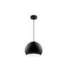 Sort Ø20cm pendel - E27 fatning, 2m ledning, Metal
