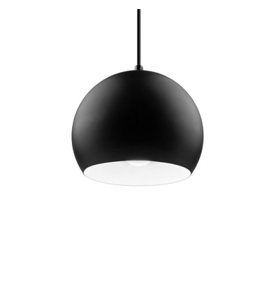 Sort Ø20cm pendel - E27 fatning, 2m ledning, Metal