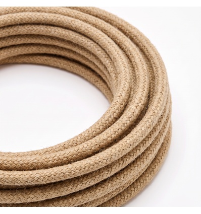 5m Stofledning 2x0.75 mm², tekstil - 230V, Jute/Beige