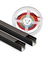 120cm LED Akustikpanel-sæt, sort - 2 stk. Enkeltfarvet LED strips m. 60W strømforsyning - WiFi eller RF