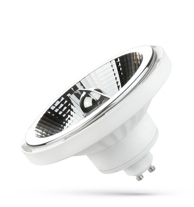 10W GU10 AR111 LED spot - 20° spredning, 5 års garanti, hvid