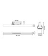 30/28/25W 3-faset LED lysskinne - 60 cm, Sort